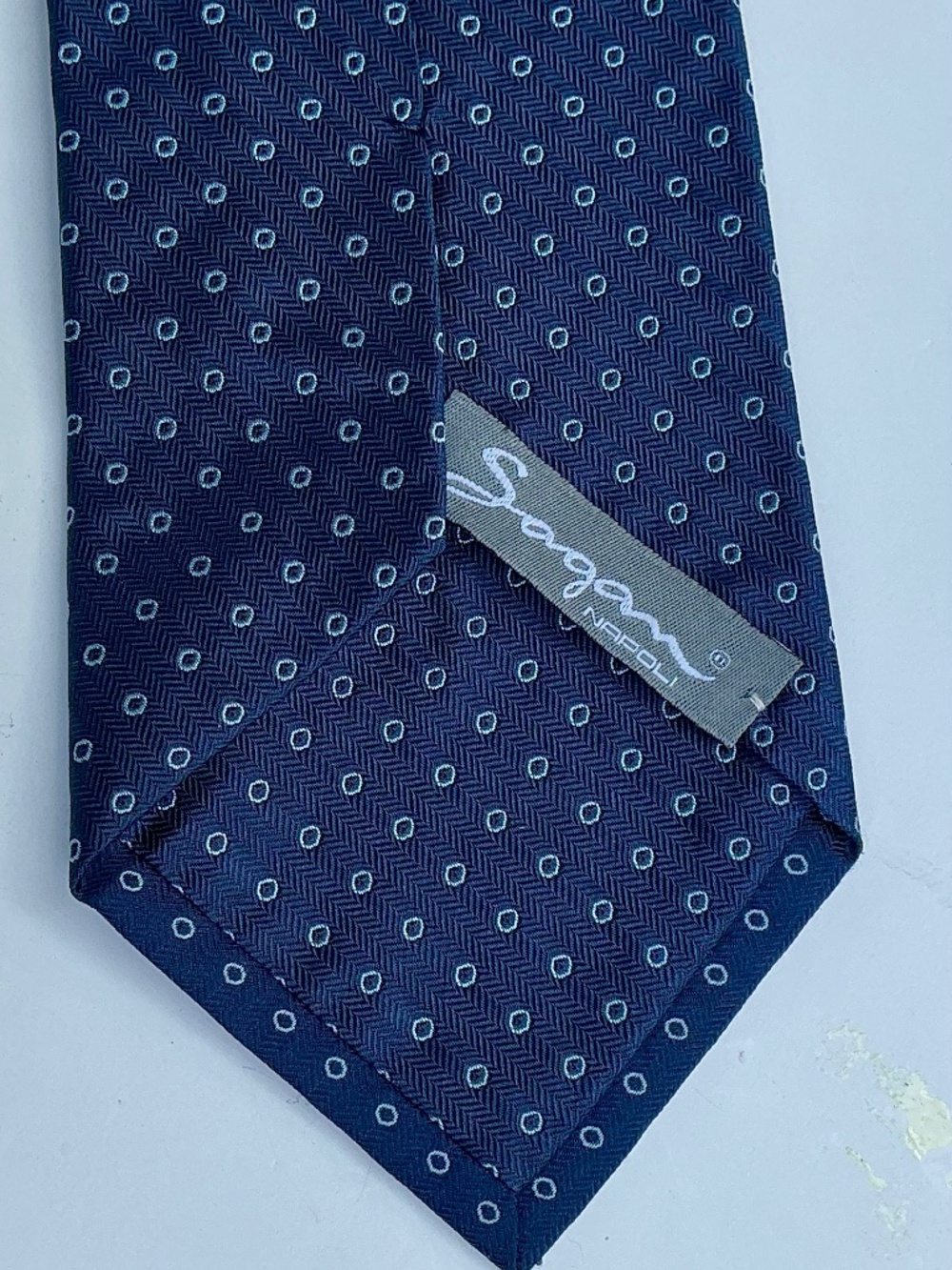 Sagan Napoli classy blue , dotted pattern all Silk tie made in Italy 🇮🇹